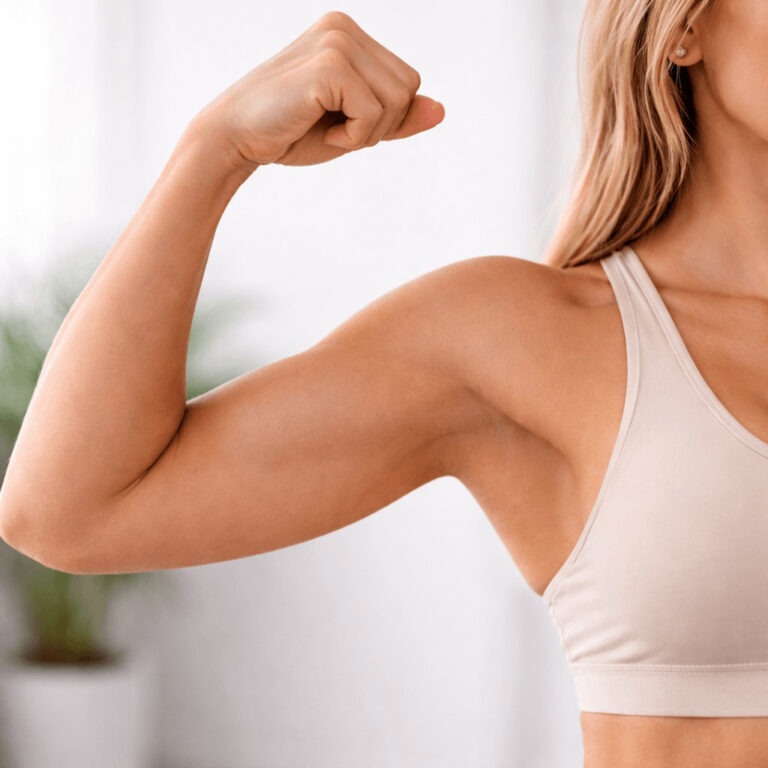 woman with toned arms