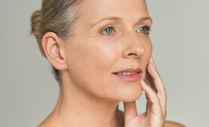 Mature woman with smooth, rejuvenated skin after Botox anti-wrinkle injections